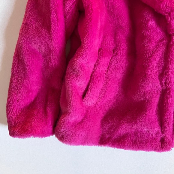 Hot Pink Faux Fur Coat NWT | Statement Jacket Barbiecore Size Large - Picture 2 of 6